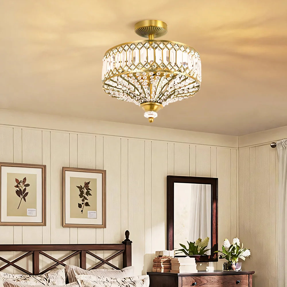 Mini Luce a soffitto di cristallo, lampadario di cristallo, 13*17 cm, senza lampadina E27