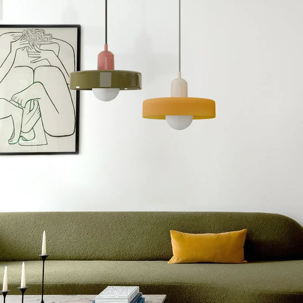 Finan Morandi Glass Disc Orb Pendant Lamp