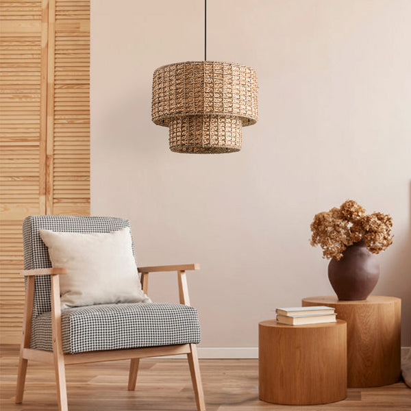 Moore Double Layers Straw Pendant Light
