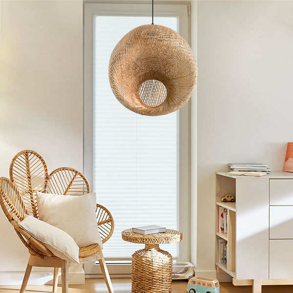 Janelle Curved Bamboo Pendant Light