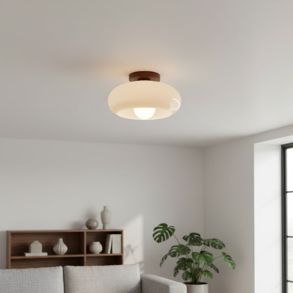 Violetta Lampe Plafonnier en Verre Bauhaus Française