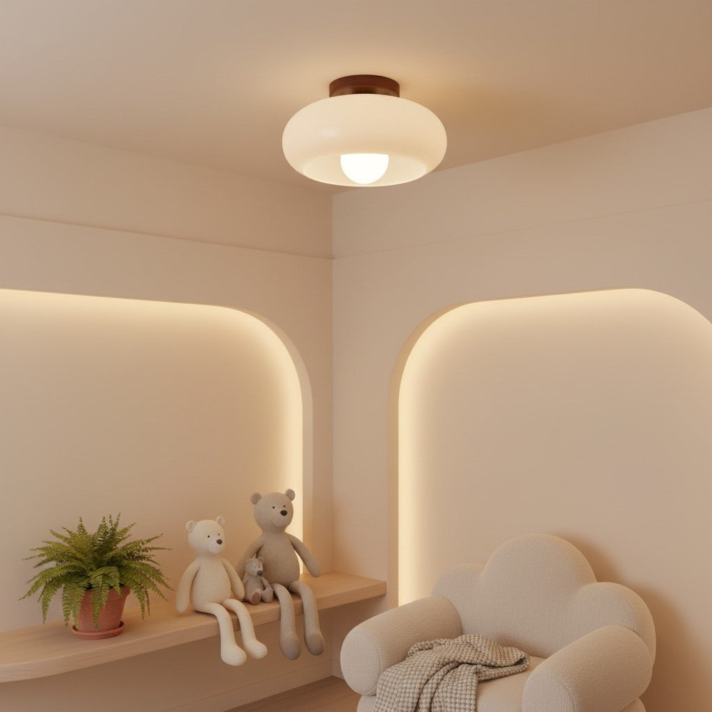 Violetta francuska lampa sufitowa Bauhaus ze szkła