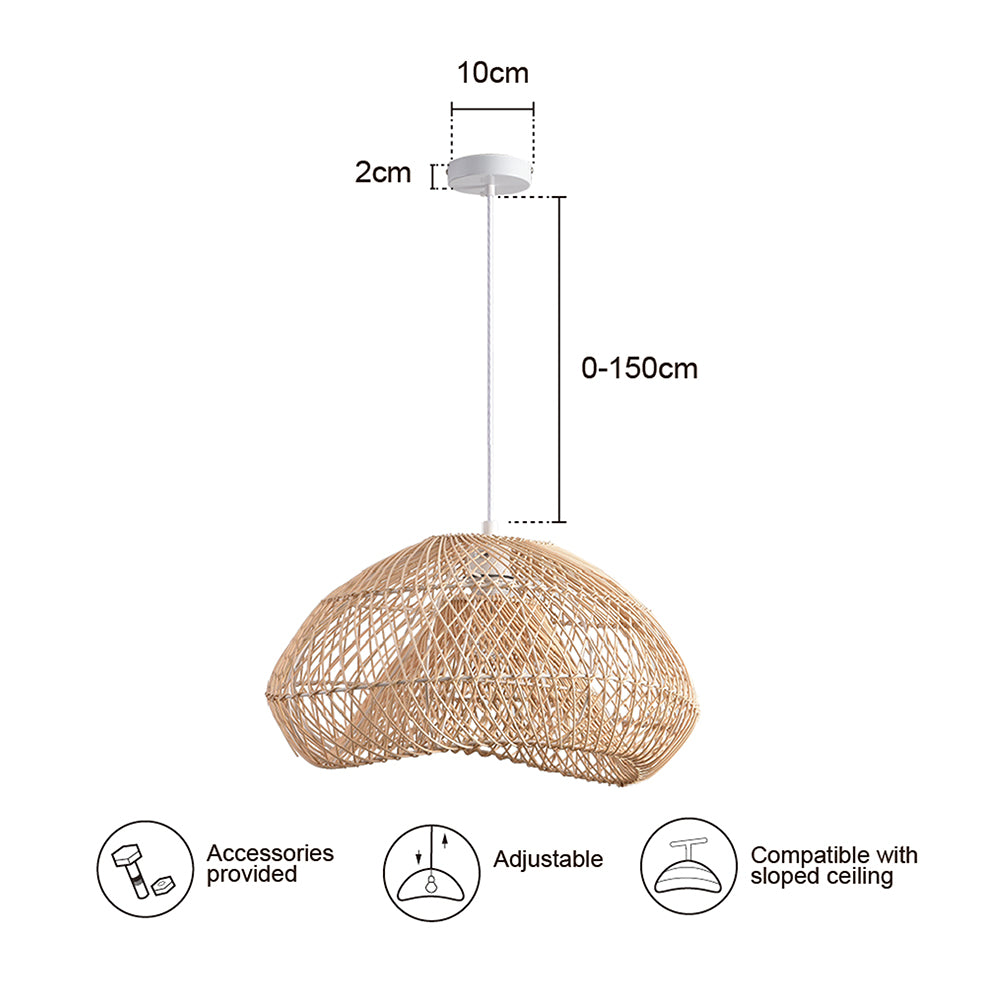 Modern Rattan Pendant Light | Rattan Bedroom light | at EASE – At Ease ...