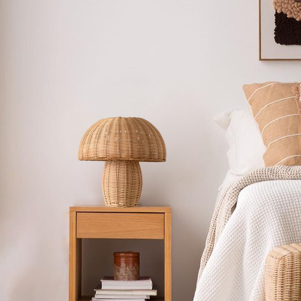 Corrin Mushroom Rattan Table Lamp