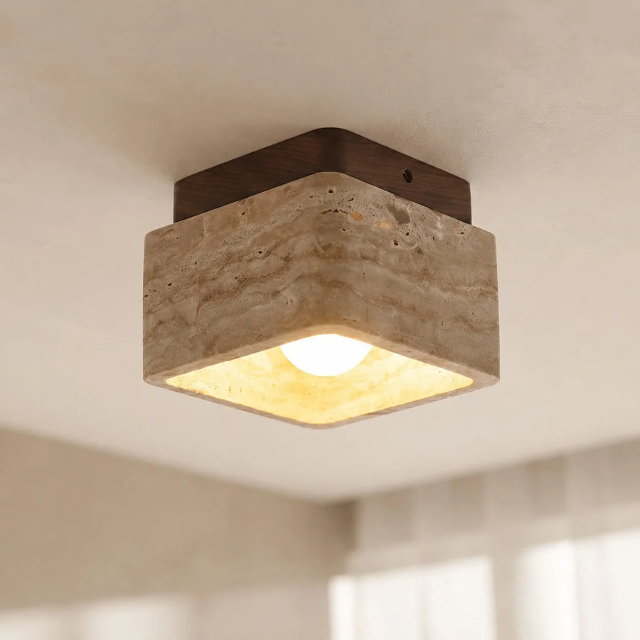Anisa Lampada da Soffitto Quadrata Moderna in Travertino