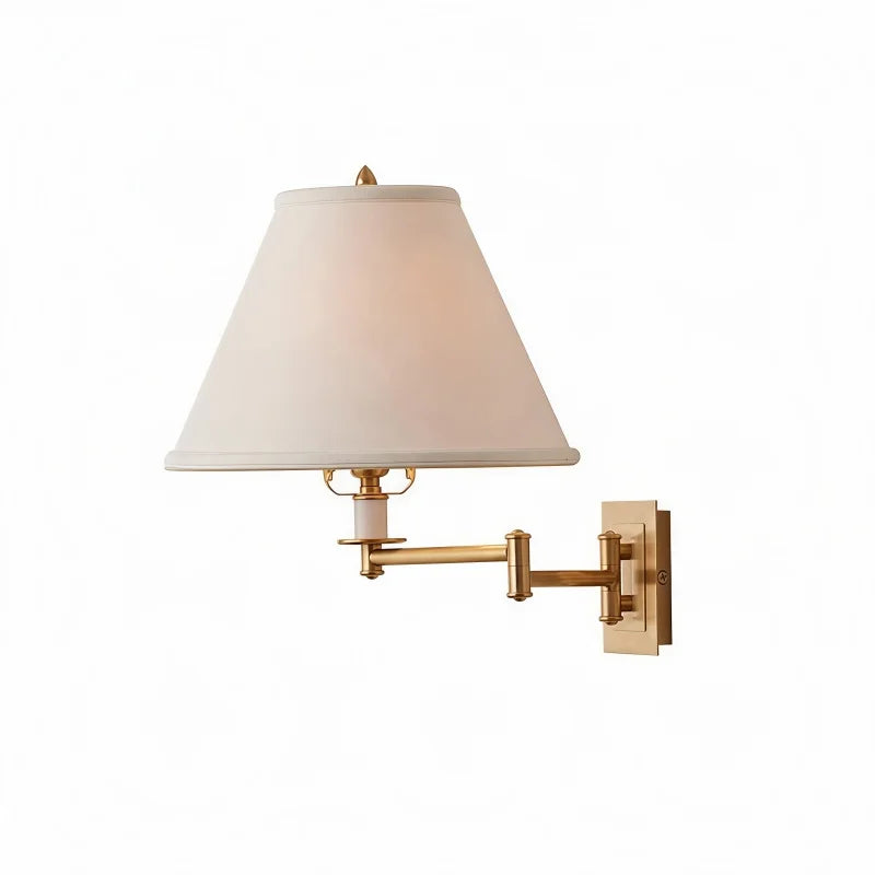 Arum Swivel Linen Shade Metal Swing Arm Wall Lamp – At Ease Home Life