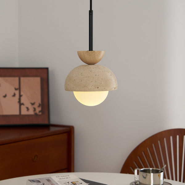 Athenis Luna Stone Sfärisk Pendellampa