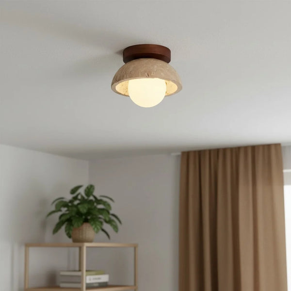 Bjorn Wabi-Sabi Travertine Ceiling Light