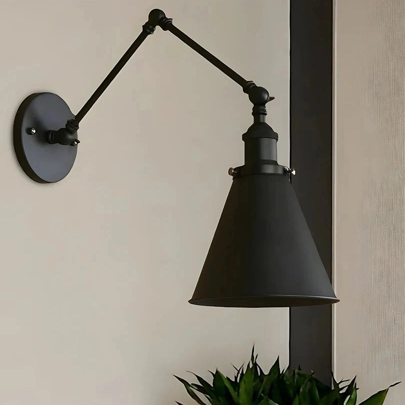 Lampe murale à bras oscillant industriel rétro Boris