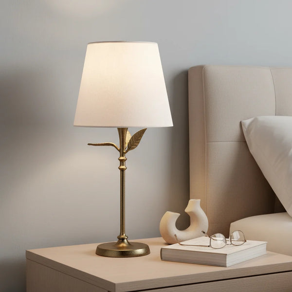 Clara Retro Brass Plant Wrought Iron Table Lamp