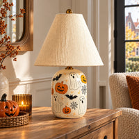 Diyor Retro Ceramic Tapered Linen Table Lamp