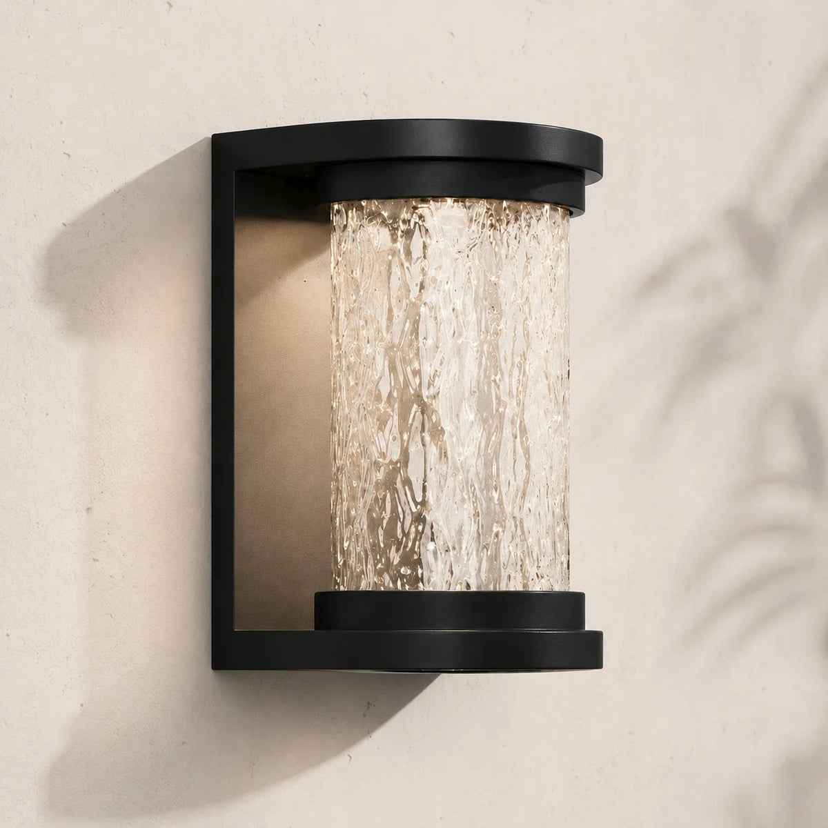 Lampe murale cylindrique en verre à bulles Drew Outdoor