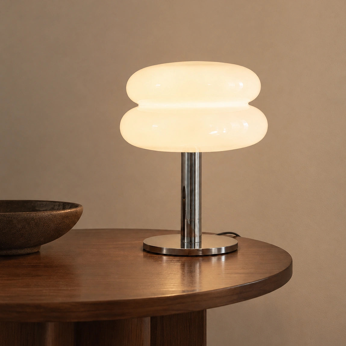 Lâmpada de Mesa de Vidro Minimalista Finn Bauhaus