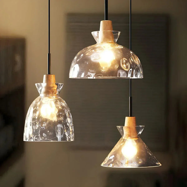 Freequana Rustic Ripple Glass Pendant Light