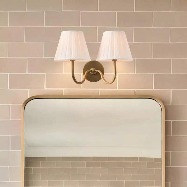 Giles Rustic Pleated Fabric Wall Sconce