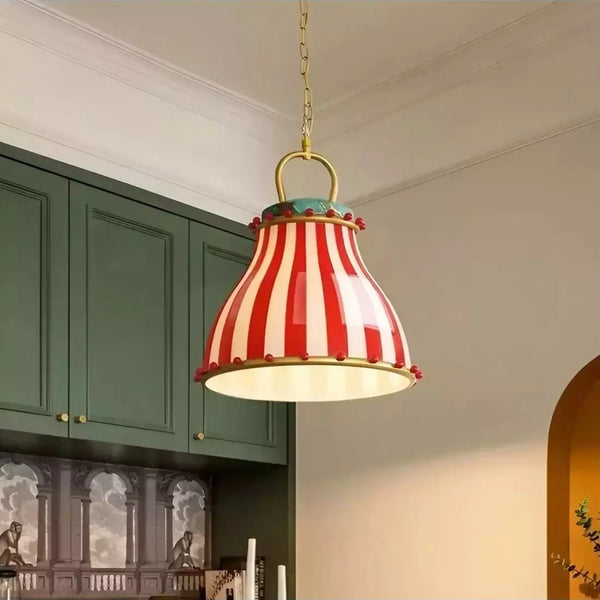 Harvie Circus Striped Glass Pendant Light