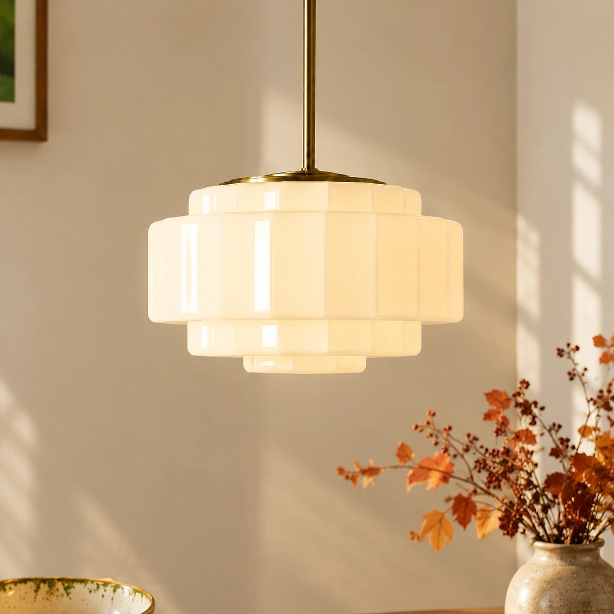 Wisząca lampa z opalowego szkła Heatra w kaskadowej formie