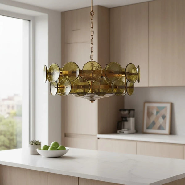 Hollis Amber Murano Glass Vintage Chandelier