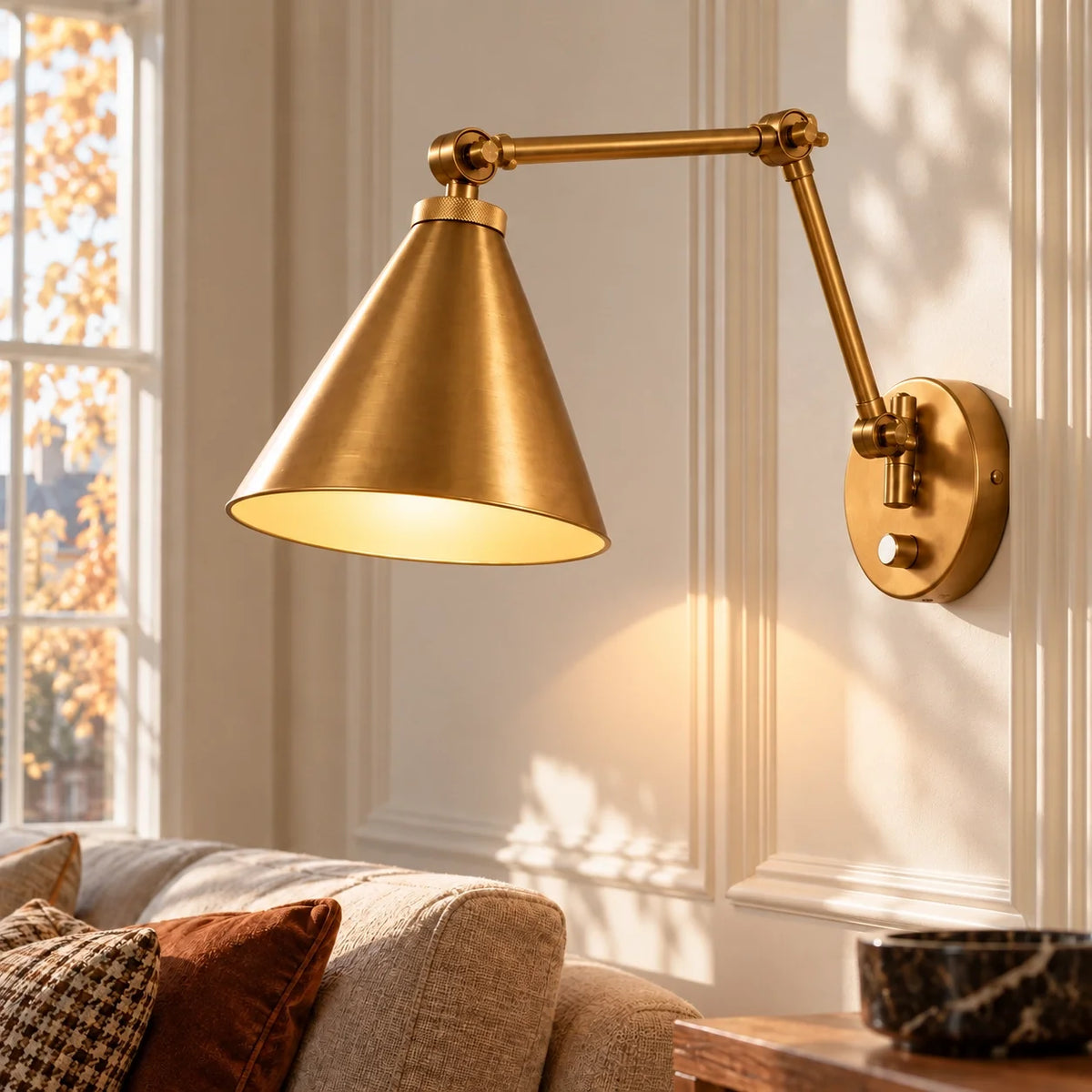 Odelia industriële metalen wandlamp met verstelbare zwenkarm