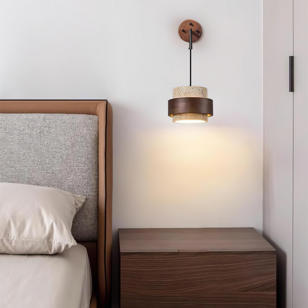 Jasper Wabi-sabi Travertine Cylindrical Wall Light