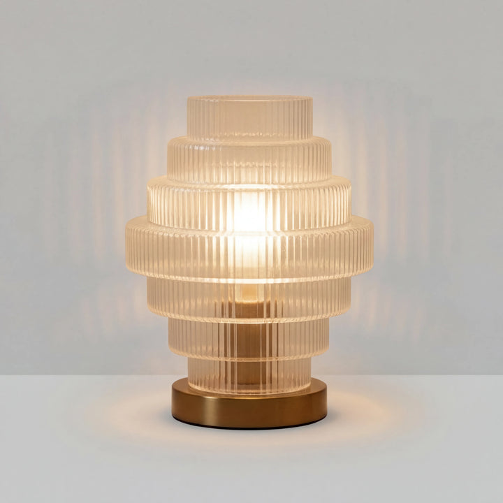 Javier Transparent Glass Table Lamp | Ribbed Glass Light | At Ease – At ...
