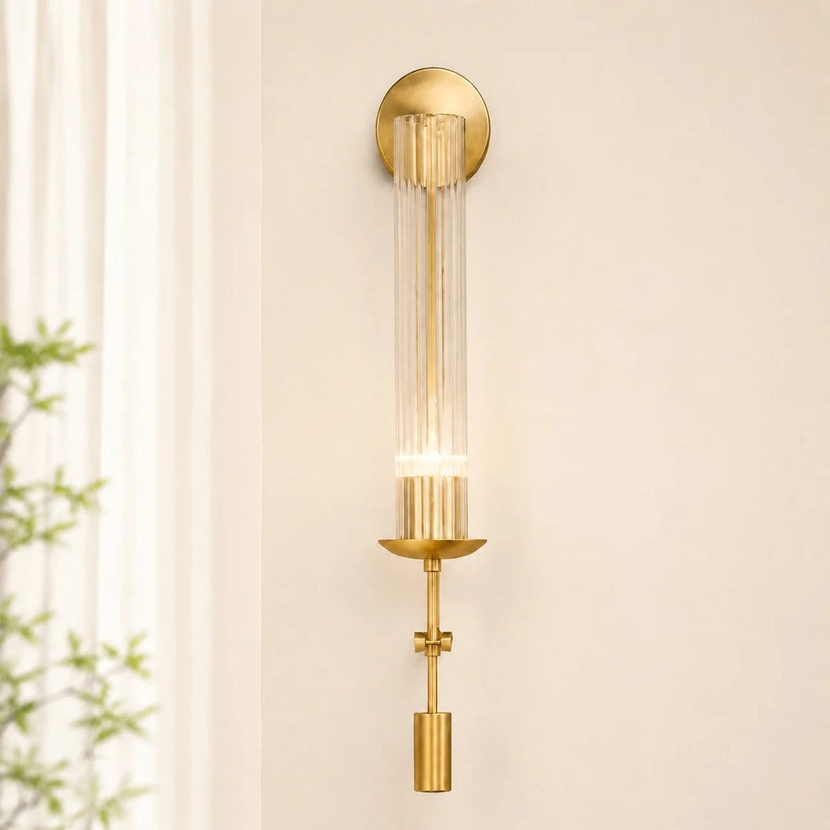 Jerry Lampe Murale en Verre Tubulaire en Laiton Moderne