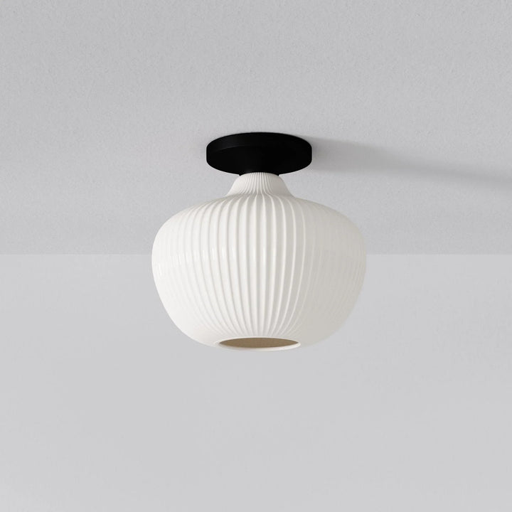 Beckett Modern Sculptural Ribbed Ceiling Light｜Glass Lamps｜at Ease – At ...