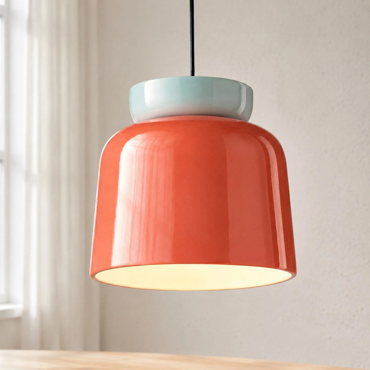 Laila Modern Macaron Keramisk Skål Taklampa