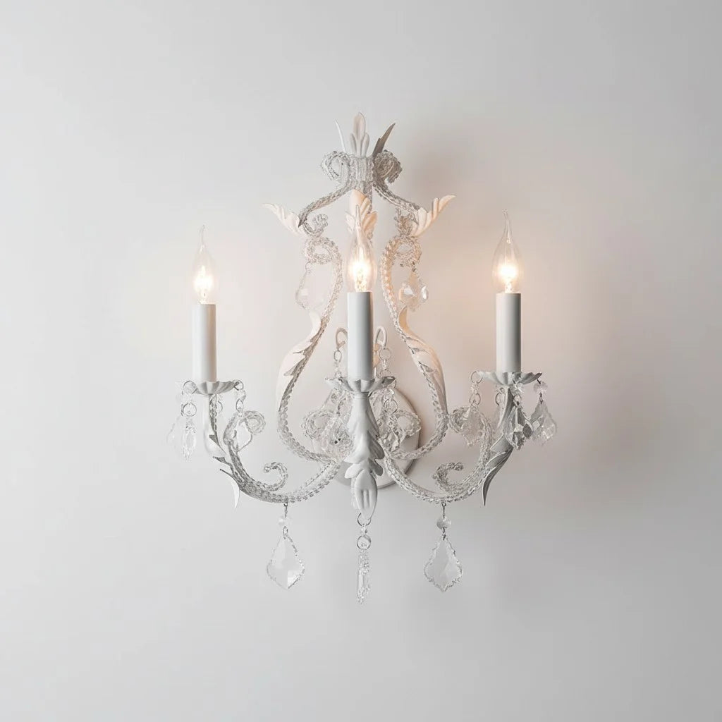 Lucinda Crystal Floral Applique Murale Bougeoir