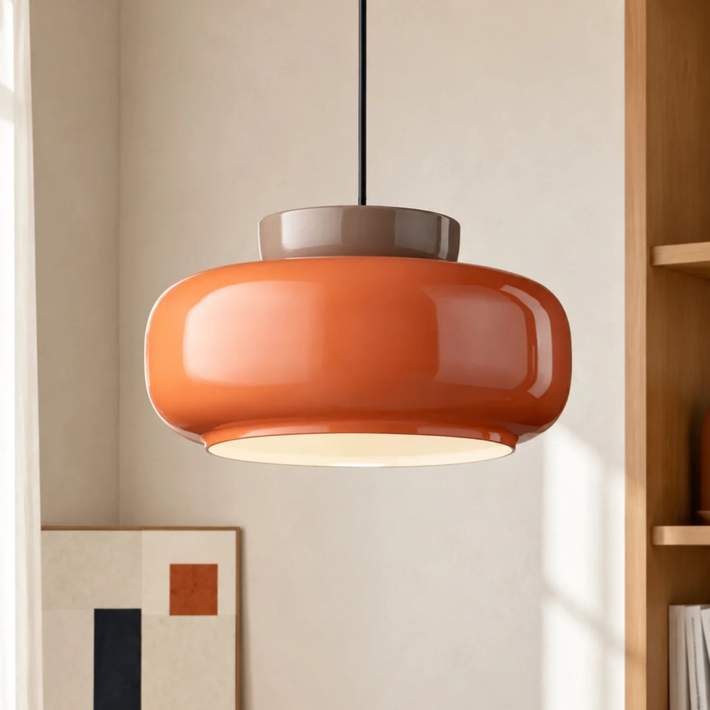 Luminária suspensa de disco cerâmico Mafalda Bauhaus