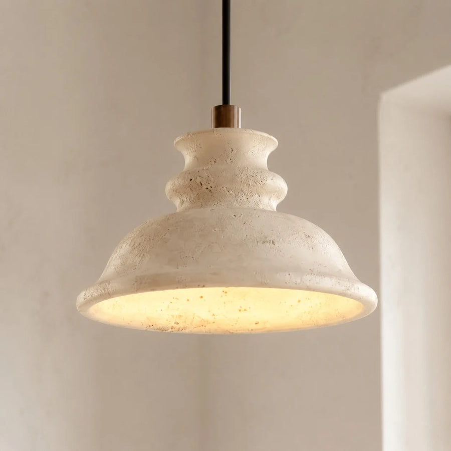 Lampada a sospensione Maja Wabi-Sabi Bell in travertino