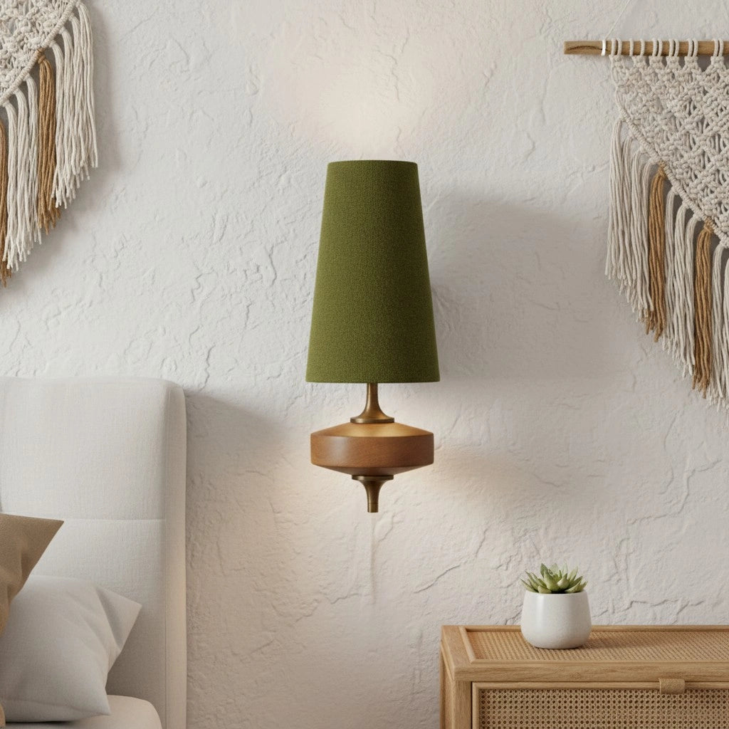 Applique murale Milena moderne en bois et tissu