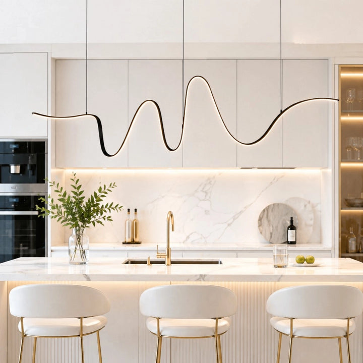 Nikander Lampada da Soffitto Moderna Curva | Lampada in Metallo | At ...