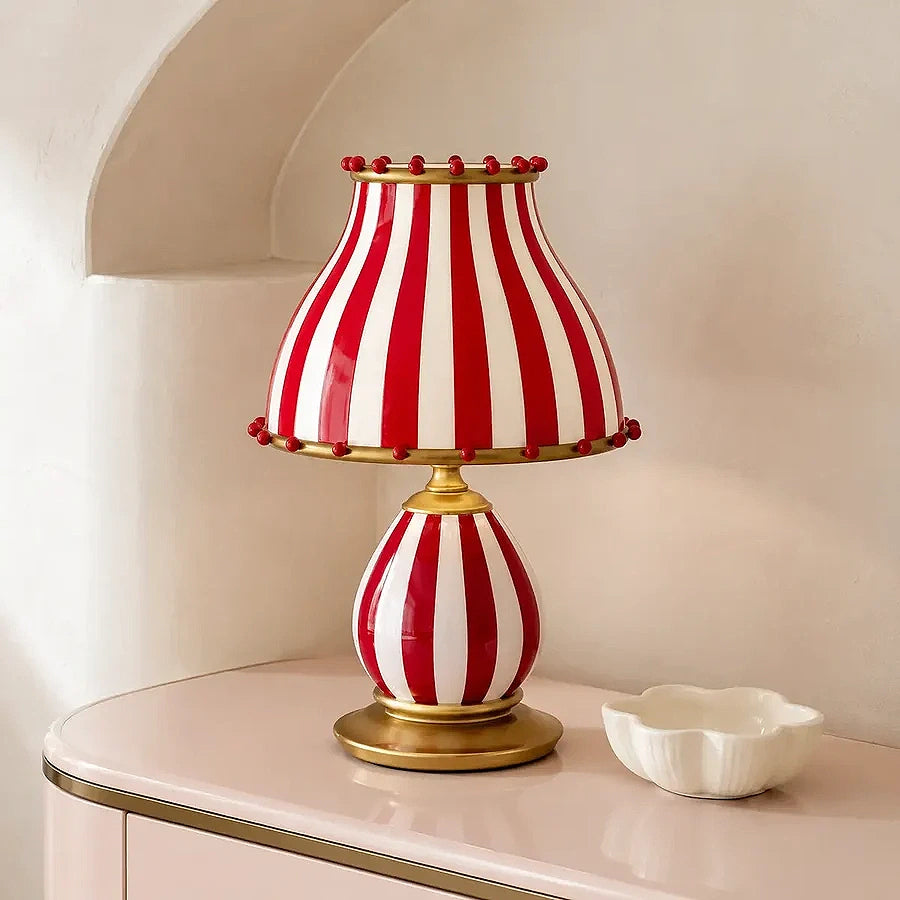 Odette Vintage Circus Striped Table Lamp