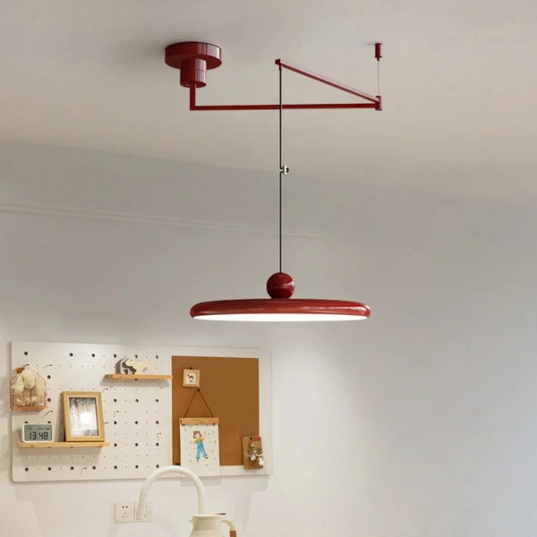 Lampa wisząca z regulowanym ramieniem Orion z akrylowym dyskiem