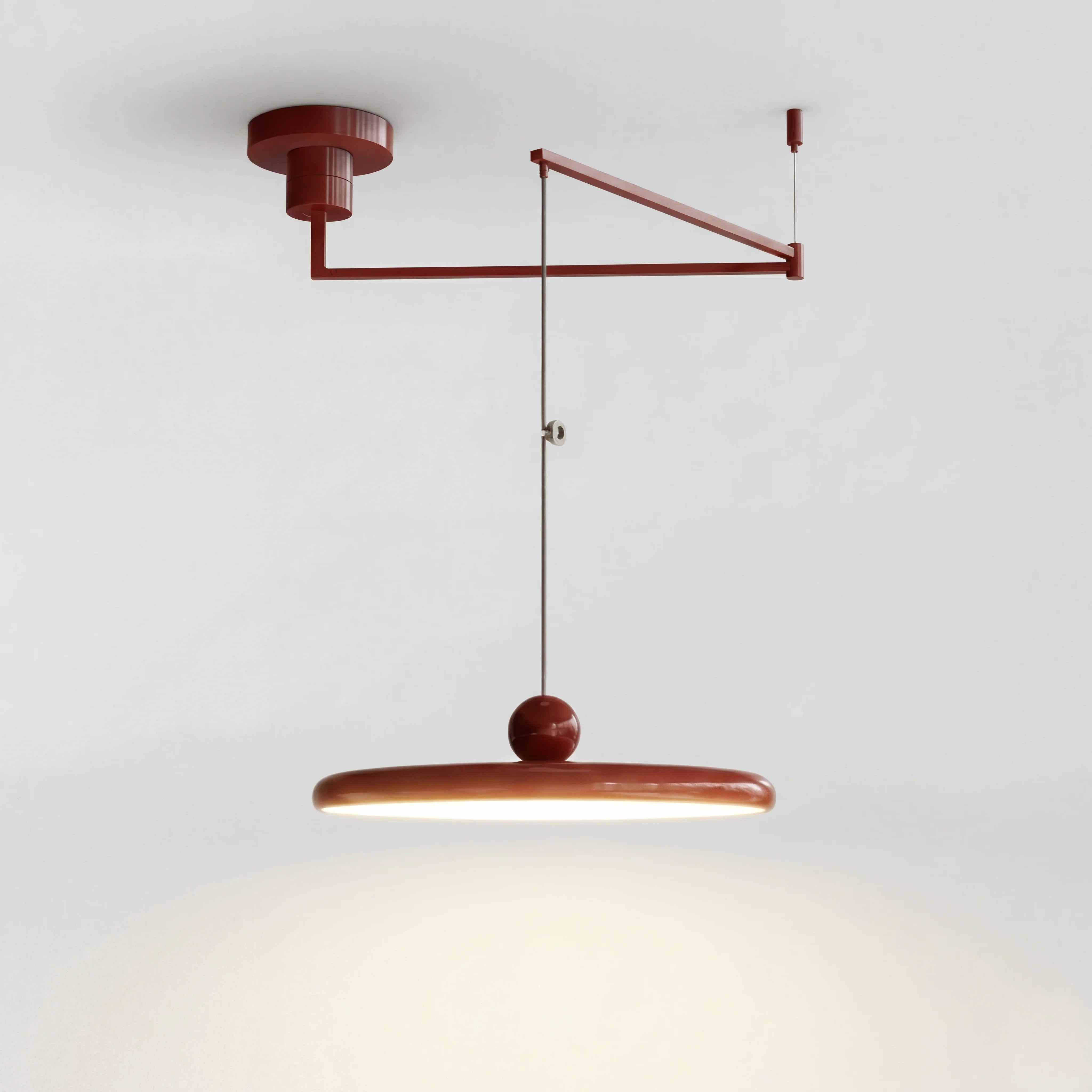 Orion Adjustable Swing Arm Acrylic Disc Pendant Light – At Ease Home Life