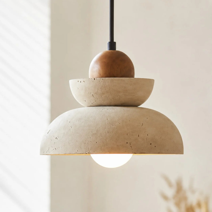 Lampada a sospensione multipla moderna Orkhon in travertino