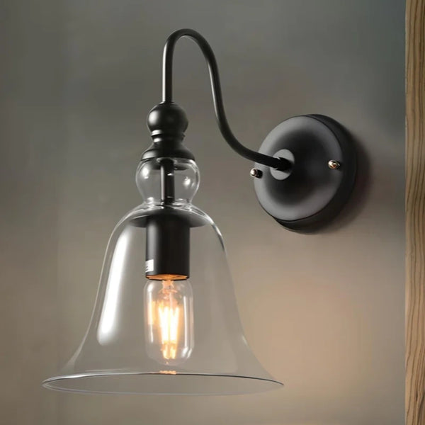 Riggs Vintage Wiejska Szklana Lampa Ścienna