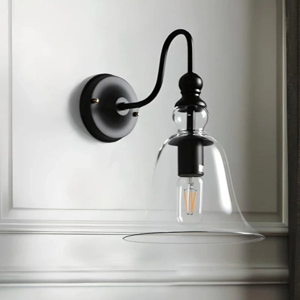 Riggs Vintage Wiejska Szklana Lampa Ścienna