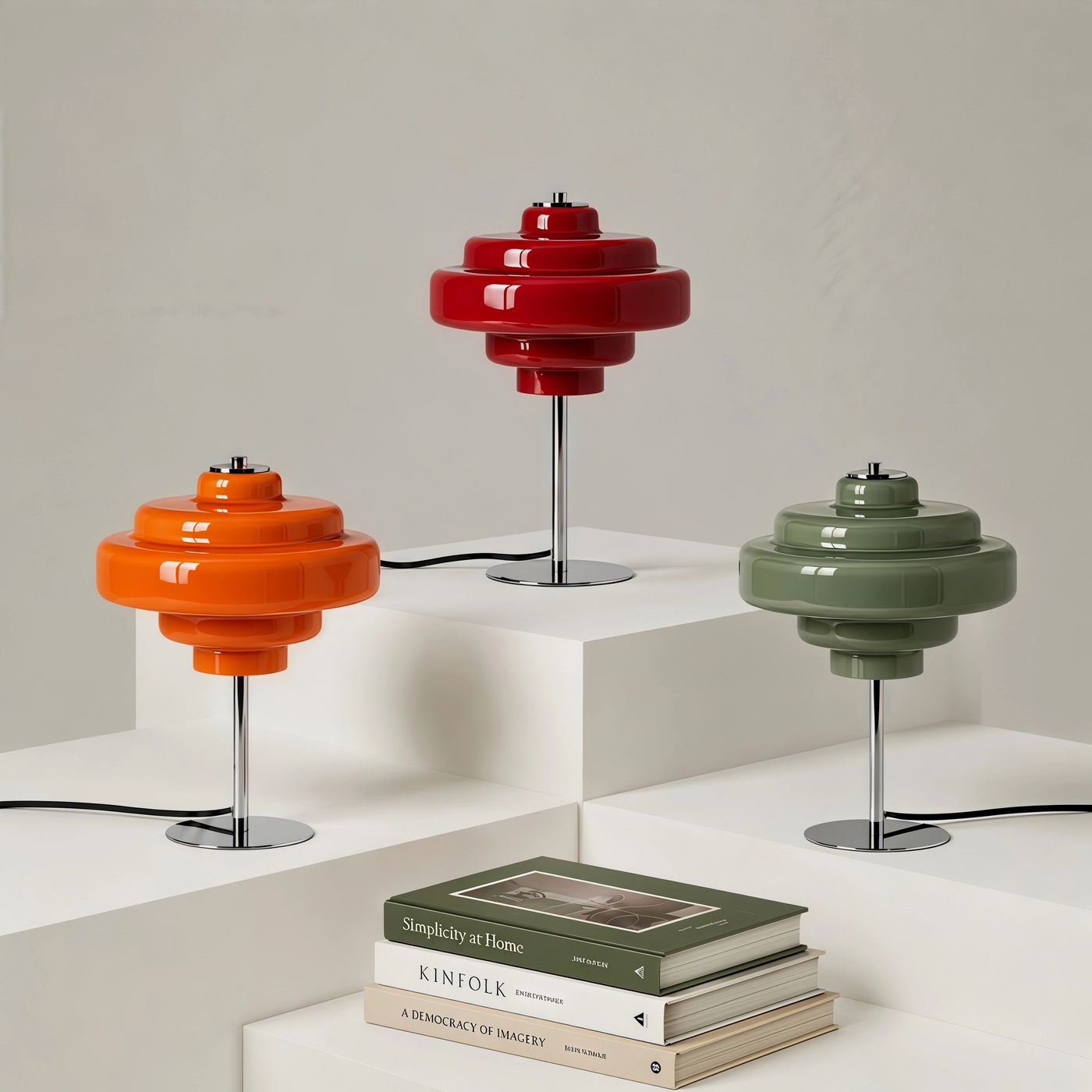 Lampe de table en verre Macaron Orange Serenyra