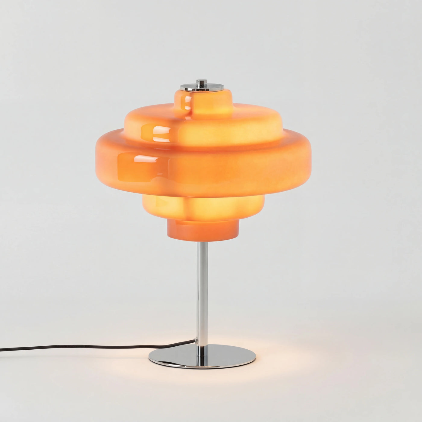 Lampe de table en verre Macaron Orange Serenyra