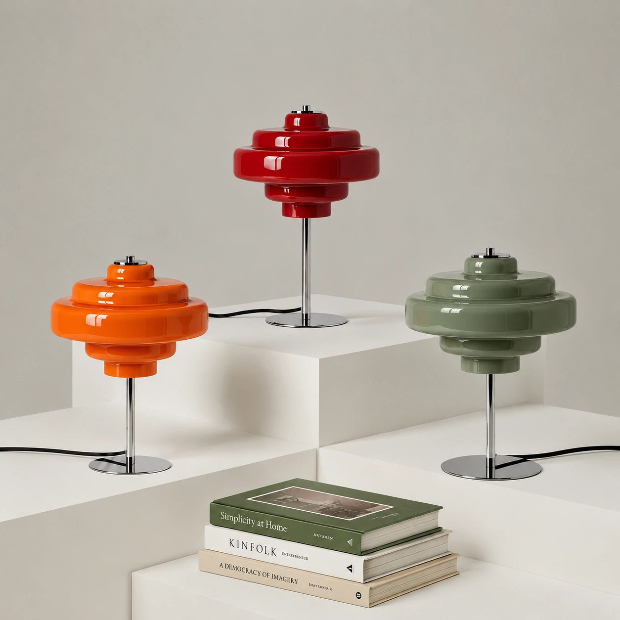 Serenyra Macaron Orange Glass Table Lamp