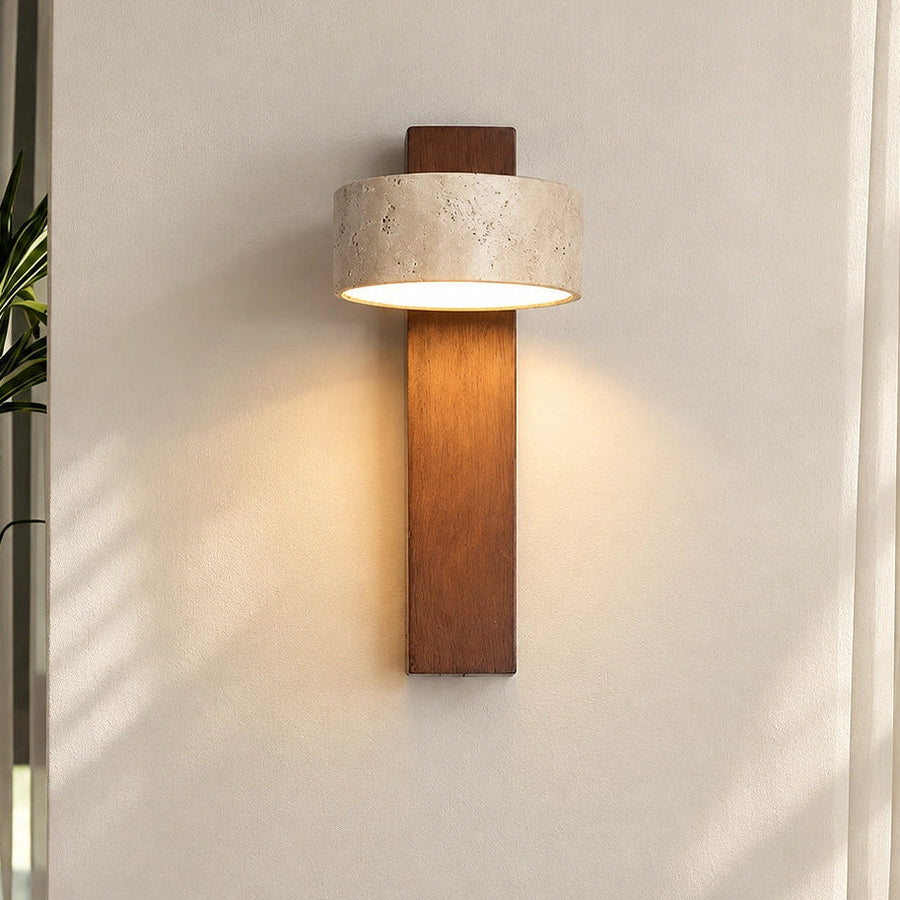 Thales Travertine Rotatable Wall Lamp