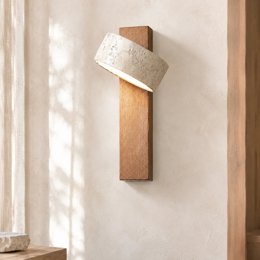 Lampada da parete rotante Thales Travertine