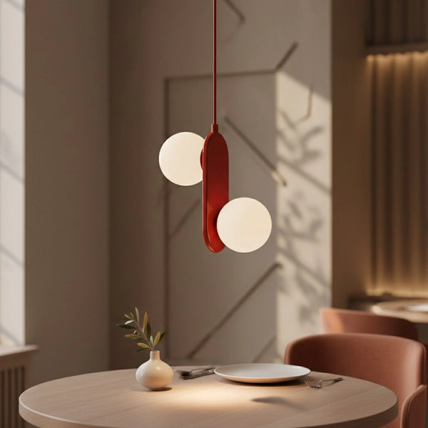 Lampada a sospensione in vetro opale moderno Torin