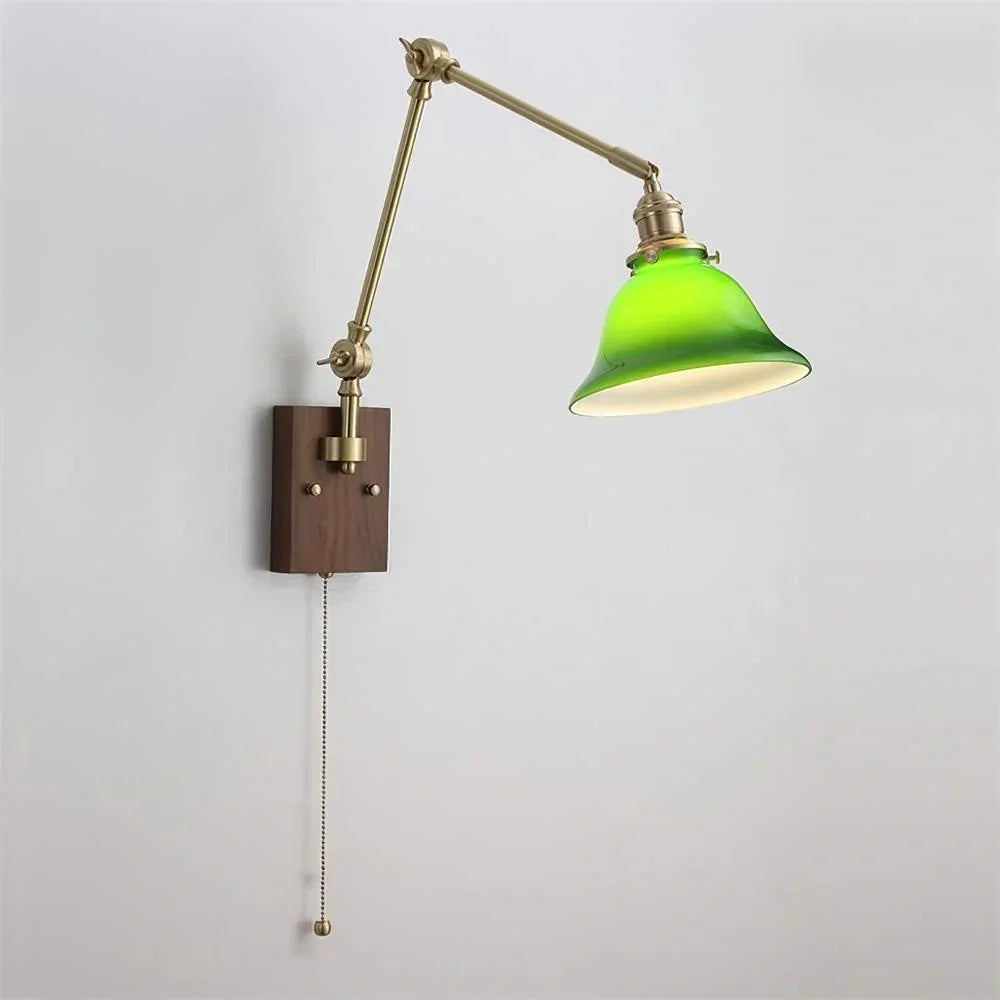 Lampe murale à bras oscillant en laiton vintage Virginie