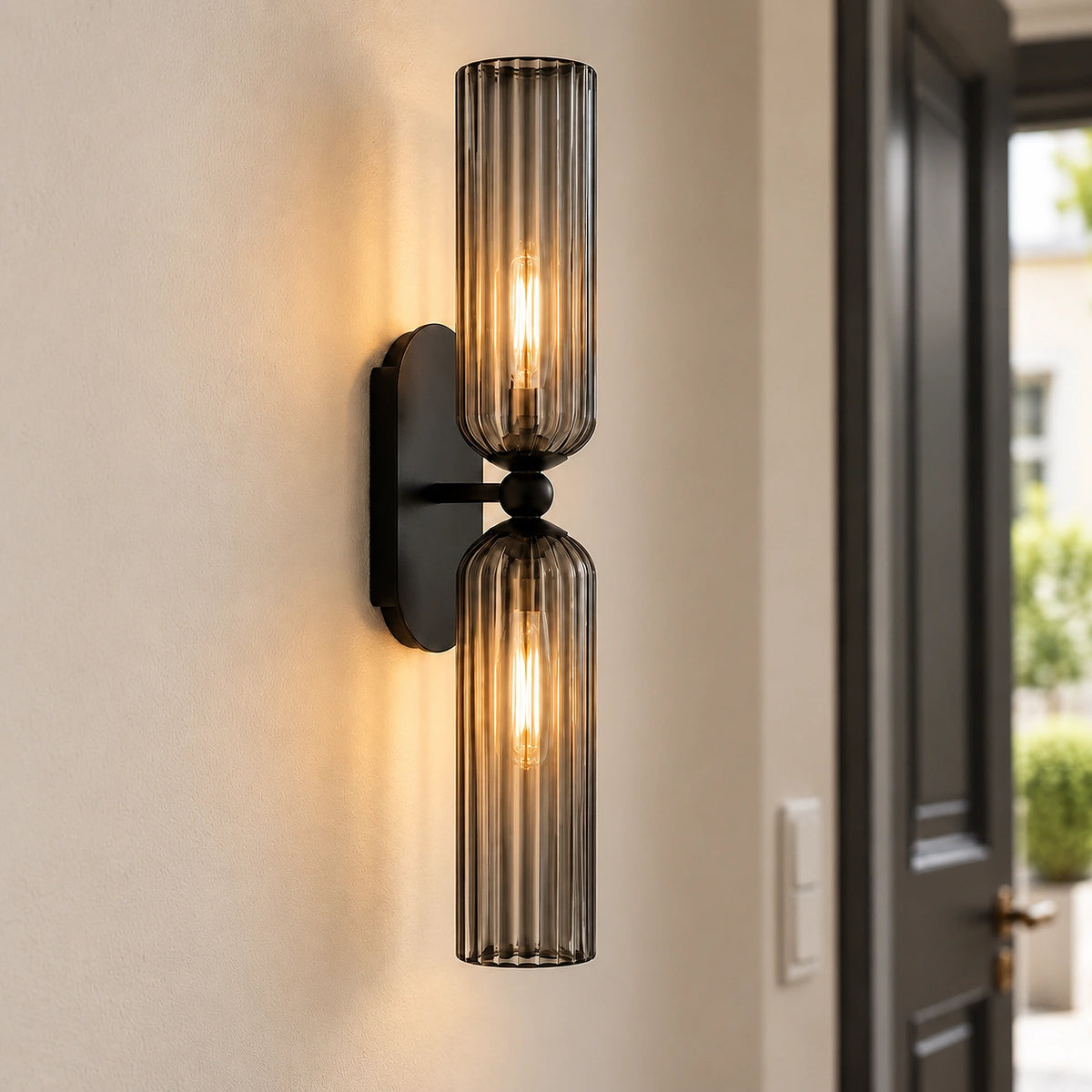 Zelda moderne geribbelde glazen wandlamp