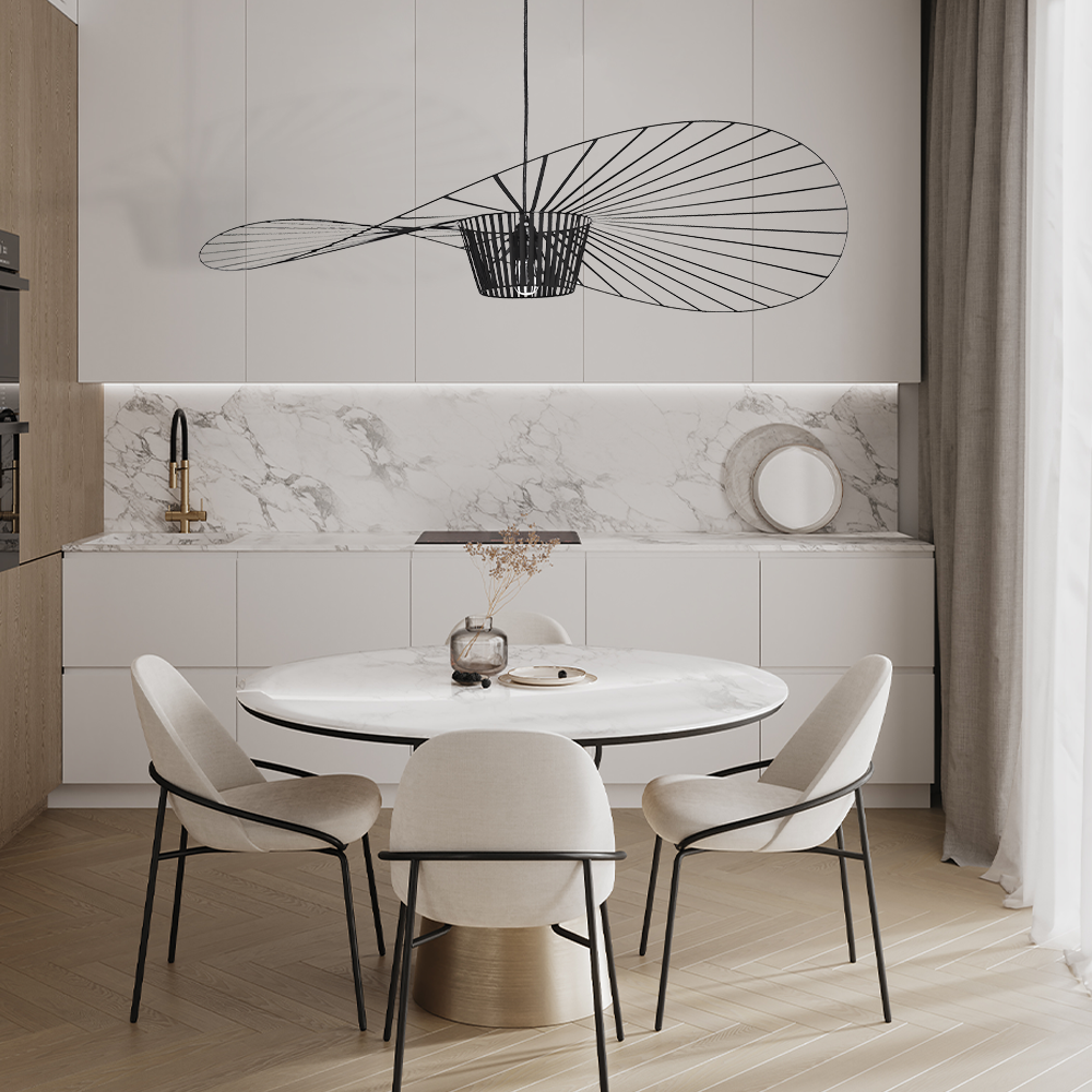AHQX LED Pendellampe Mit Goldfolie – Höhenverstellbar, 40 Cm, Moderner Kronleuchter Für Wohnzimmer & Esszimmer