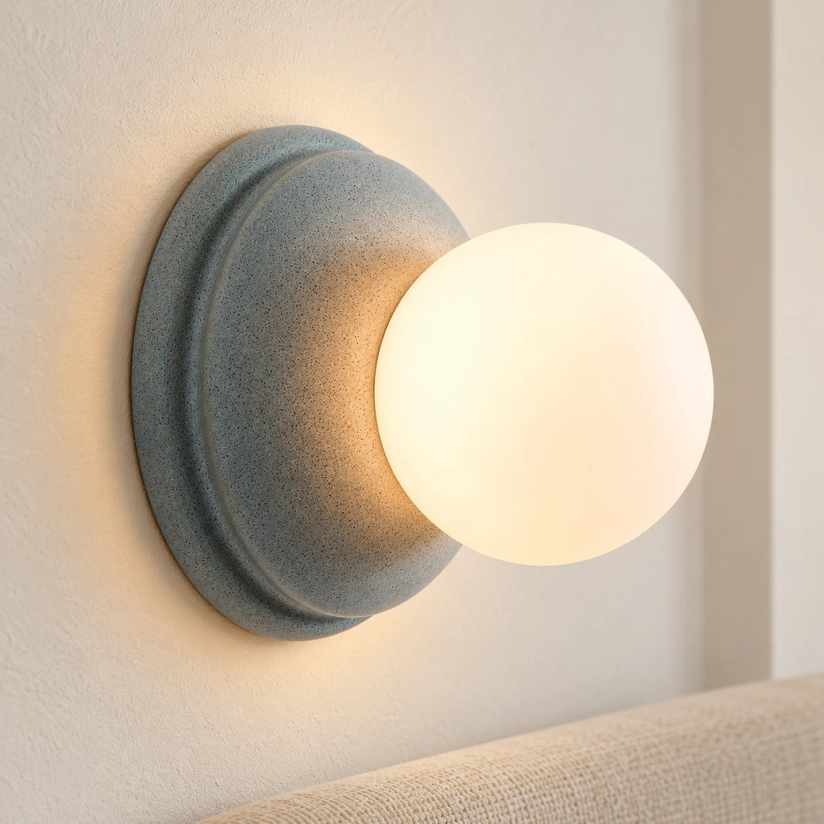 Kireya ceramic globe wall sconce — main blue