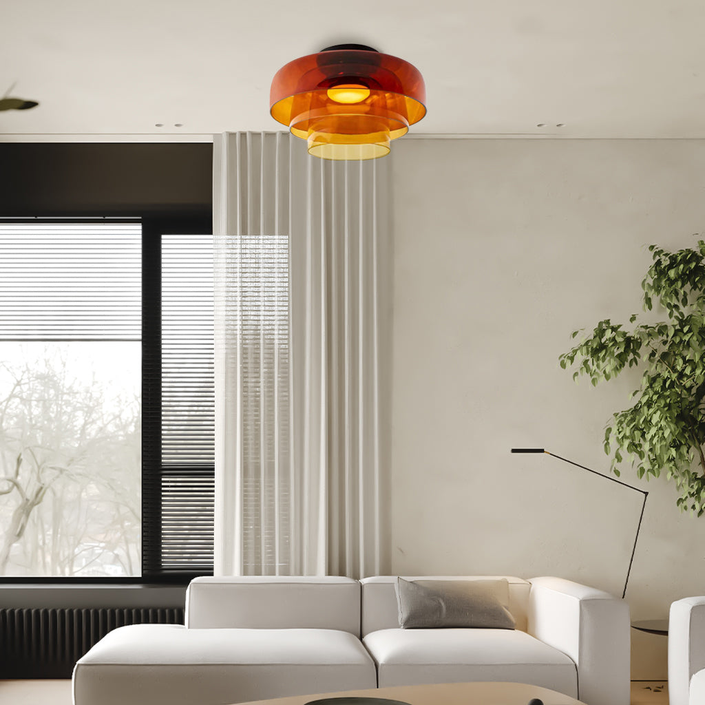 Window Ceiling Light Asbille Multi-Layer Disc Glass Ceiling Light Minimalist Ceiling Light ...